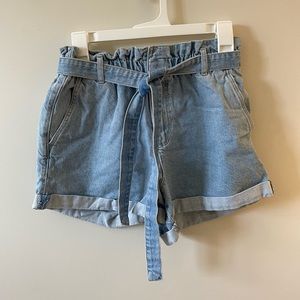 High waisted jean shorts